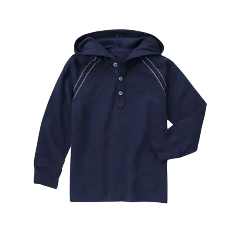 Gymboree Boys' Size 6 Hooded Henley - 100% Cotton Comfort Top